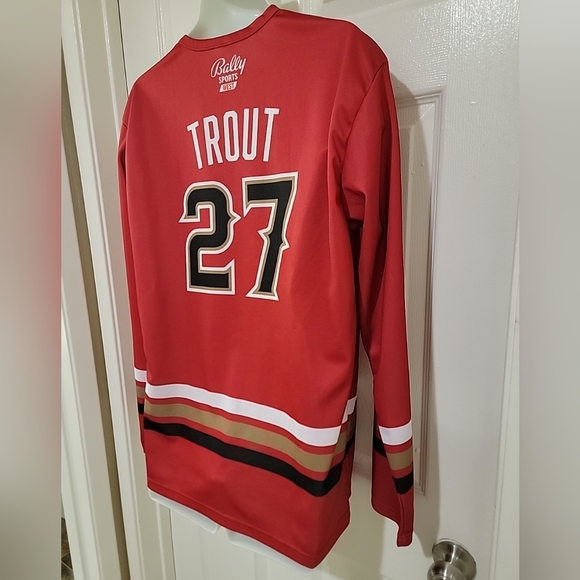 Anaheim Ducks Los Angeles Angels Mens Mike Trout Hockey SGA Jersey #27 Size XL - Picture 7 of 7